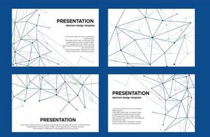 Blue plexus line design. Set of technology marketing slides. Medical layout for brand book.