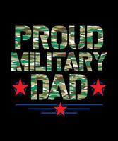 orgulloso diseño de camiseta de papá militar vector