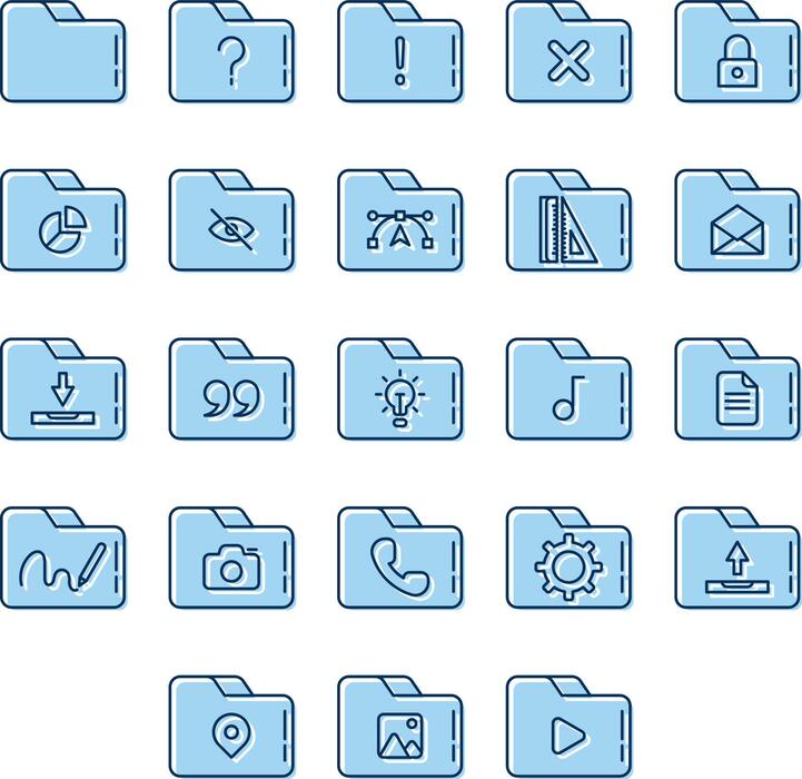 Folder Icon Set Vector Art, Icons, and Graphics for Free Download