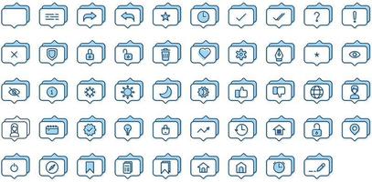 set of conversation and tools icons on transparent background vector