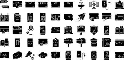 conjunto de iconos de comunicación y mensajes sobre fondo transparente vector