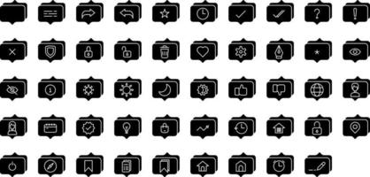 set of conversation and tools icons on transparent background vector