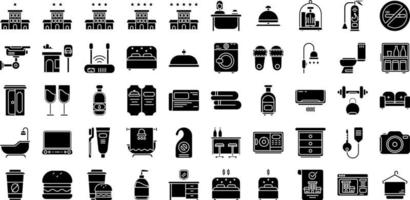 conjunto de iconos de hotel y viajes vector