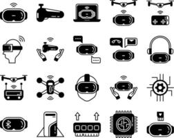 conjunto de iconos de tecnología avanzada en fondo transparente vector