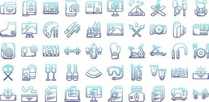 hobby set icon on transparent background vector