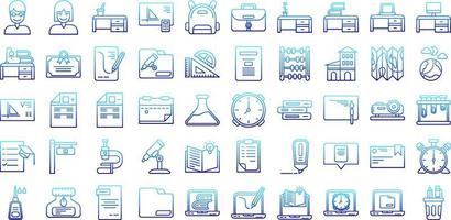 education icon set on transparent background vector