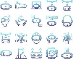 advanced technology icon set on transparent background vector