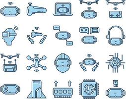 advanced technology icon set on transparent background vector