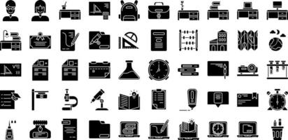 education icon set on transparent background vector