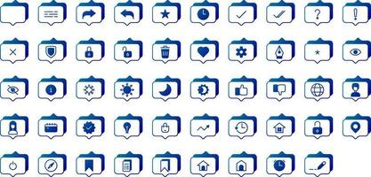 set of conversation and tools icons on transparent background vector