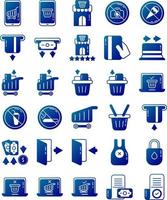 supermarket icon set on transparent background vector