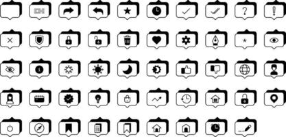 set of conversation and tools icons on transparent background vector