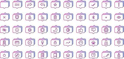 set of conversation and tools icons on transparent background vector