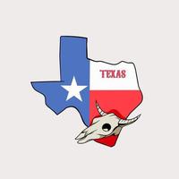 gráfico vectorial de ilustración del símbolo de Texas, cráneo de cuerno largo, viejo oeste, adecuado para fondo, pancarta, afiche, etc.