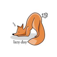 illustration vector graphic of lazy fox,suitable for background,banner,poster,etc.