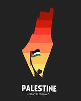 gráfico vectorial ilustrativo de salvar palestina,mapa y bandera,adecuado para pancarta,afiche,campaña,etc. vector