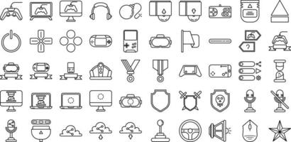 gamer icon set on transparent background vector