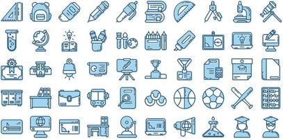 set of school and lesson icons on transparent background vector