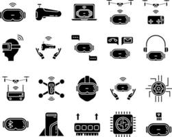 advanced technology icon set on transparent background vector