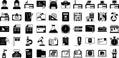 education icon set on transparent background vector