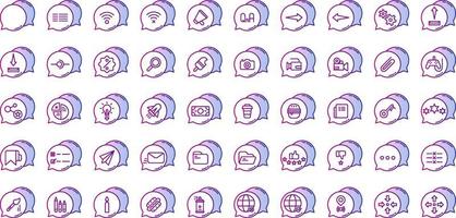 set of speech balloons and tools icons on transparent background vector