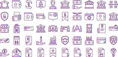 set of finance and business icons on transparent background vector