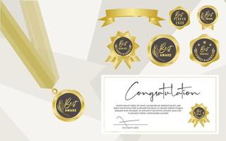 award badge certificate collection vector