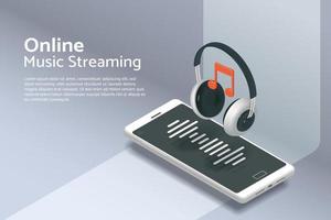 Online music streaming service via smartphone with wireless headphones