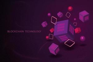 Blockchain technology and digital abstract background future technology. vector