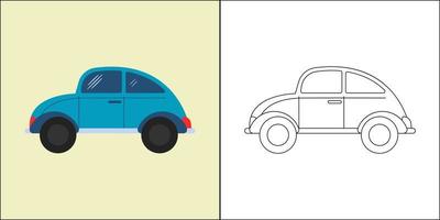 coche clásico adecuado para la ilustración de vector de página para colorear de niños