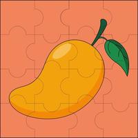 mango suitable for children's puzzle vector illustration