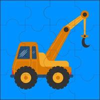 Crane truck suitable for children's puzzle vector illustration