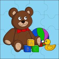 Collection of toys suitable for children's puzzle vector illustration