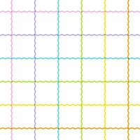 Pastel Rainbow Cute Zigzag Line Stripe Striped Geometry Mesh Plaid Checkered Scott Tartan Gingham Cartoon Vector Seamless Pattern Print Background