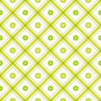 Cute Kiwi Half Fruit Element Gold Yellow Green Diagonal Stripe Striped Line Tilt Checkered Plaid Tartan Buffalo Scott Gingham Pattern Flat Cartoon Vector Seamless Pattern Print Background Food