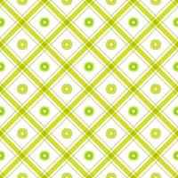 Cute Kiwi Half Fruit Element Gold Yellow Green Diagonal Stripe Striped Line Tilt Checkered Plaid Tartan Buffalo Scott Gingham Pattern Flat Cartoon Vector Seamless Pattern Print Background Food