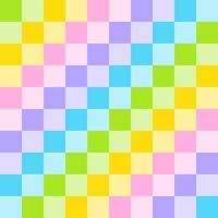 Pastel Rainbow Polkadot Circle Round Check Checkered Gingham Pattern Illustration Wrapping Paper, Picnic Mat, Tablecloth, Fabric Background vector