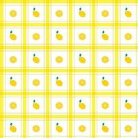 Cute Half Lemon leaf Fruit Vegetable Element Yellow Green Stripe Striped Line Tilt Checkered Plaid Tartan Buffalo Scott Gingham Pattern Flat Cartoon Vector Seamless Pattern Print Background