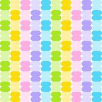 Cute Pastel Rainbow Wave Abstract Shape Element Gingham Checkered Tartan Plaid Scott Pattern Illustration Wrapping Paper, Picnic Mat, Tablecloth, Fabric Background