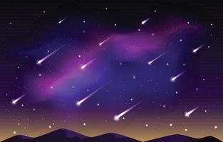 fondo de lluvia de meteoritos vector