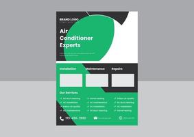 air condition repair service flyer design template. air condition problem solutions service flyer. vector