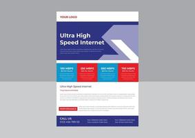 folleto de promoción de Internet de banda ancha, plantilla de folleto de Internet de banda ancha. diseño de póster de volante de Internet de alta velocidad, plantilla de póster de Internet de banda ancha vector