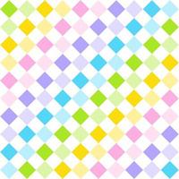 Cute Pastel Rainbow Diamond Square Abstract Shape Diagonal Element Gingham Checkered Tartan Plaid Scott Pattern Flat Cartoon Vector Seamless Pattern Print Background Fashion Fabric Picnic Mat Scarf