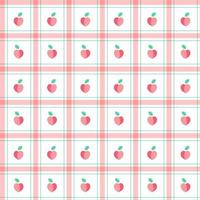 cuco durazno fruta elemento durazno viejo rosal rosa verde raya rayado raya inclinar cuadros tartán tartán búfalo scott guinga modelo apartamento dibujos animados vector modelo imprimir fondo comida