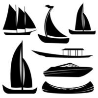 Boat Silhouette Clipart Pack vector