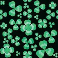 Green pattern clover trefoil leaf seamless border vector shamrock template for St. Patrick's day.