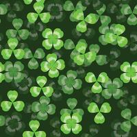 Realistic clover trefoil leaf seamless green pattern vector shamrock template for St. Patrick's day.