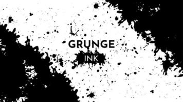 Abstract black ink brush banner with grunge effect on white background. Dirty texture splat. Vector illustration