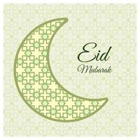 Eid Mubarak with moon ornament in pattern background vector