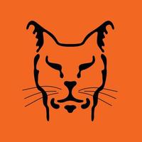 Lynx head on orange background vector